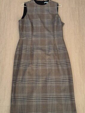 Antonio Milani, Cocktail Midi Sheath Dress, Plaid, Size 6